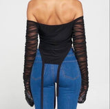 SO RUCHED TOP (BLACK)